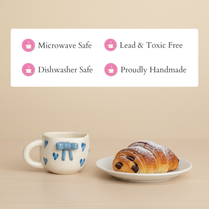 Sky Blue Ribbon Bow | Coffee Mug