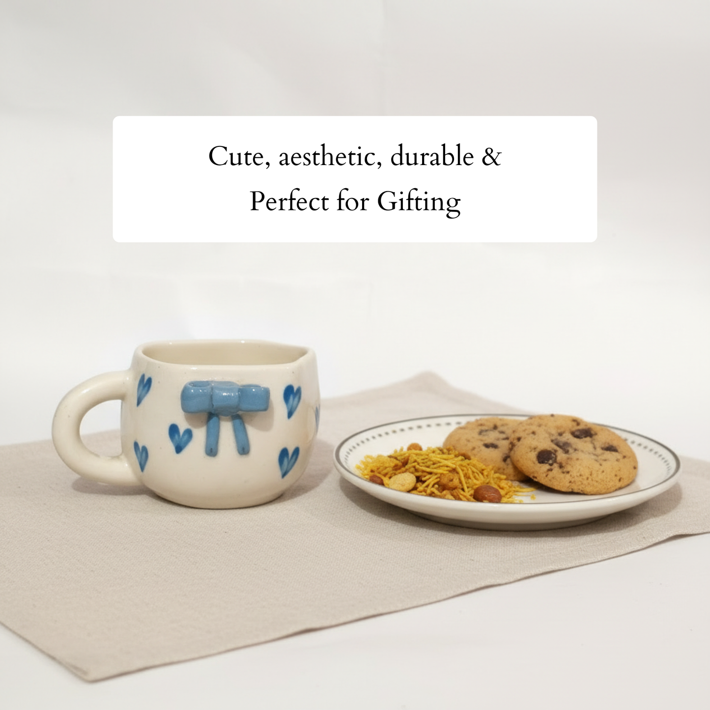 Sky Blue Ribbon Bow | Coffee Mug