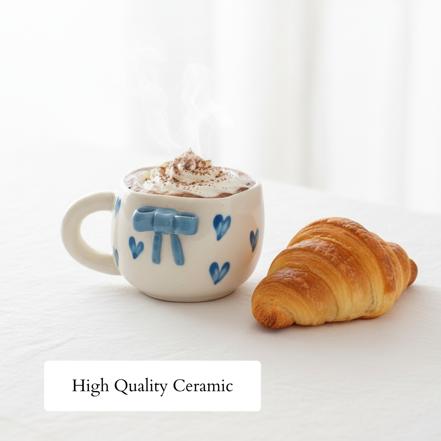 Sky Blue Ribbon Bow | Coffee Mug