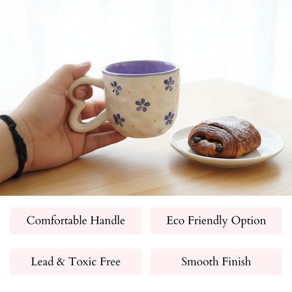 Blueberry Heart Handle | Coffee Mug