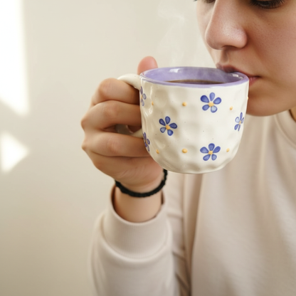 Blueberry Heart Handle | Coffee Mug