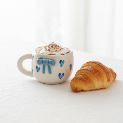 Sky Blue Ribbon Bow | Coffee Mug